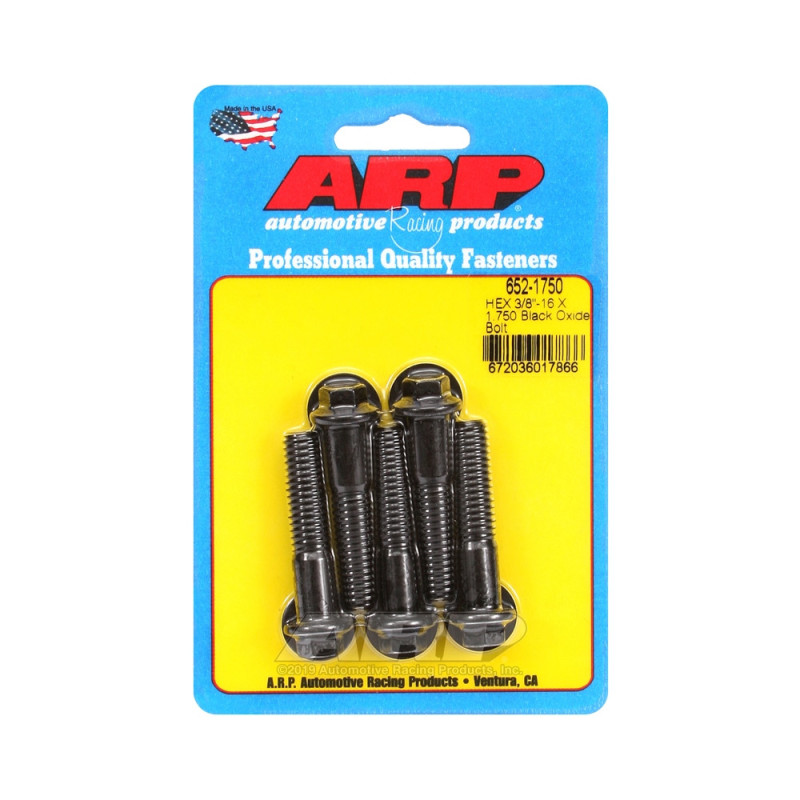 Șuruburi și piulițe universale ARP cu cap mic 3/8-16 – Hexagonale cu finisaj negru oxidat, set de 5 bucăți - ARP-652-1750 - 652-1750 - 3666618194677